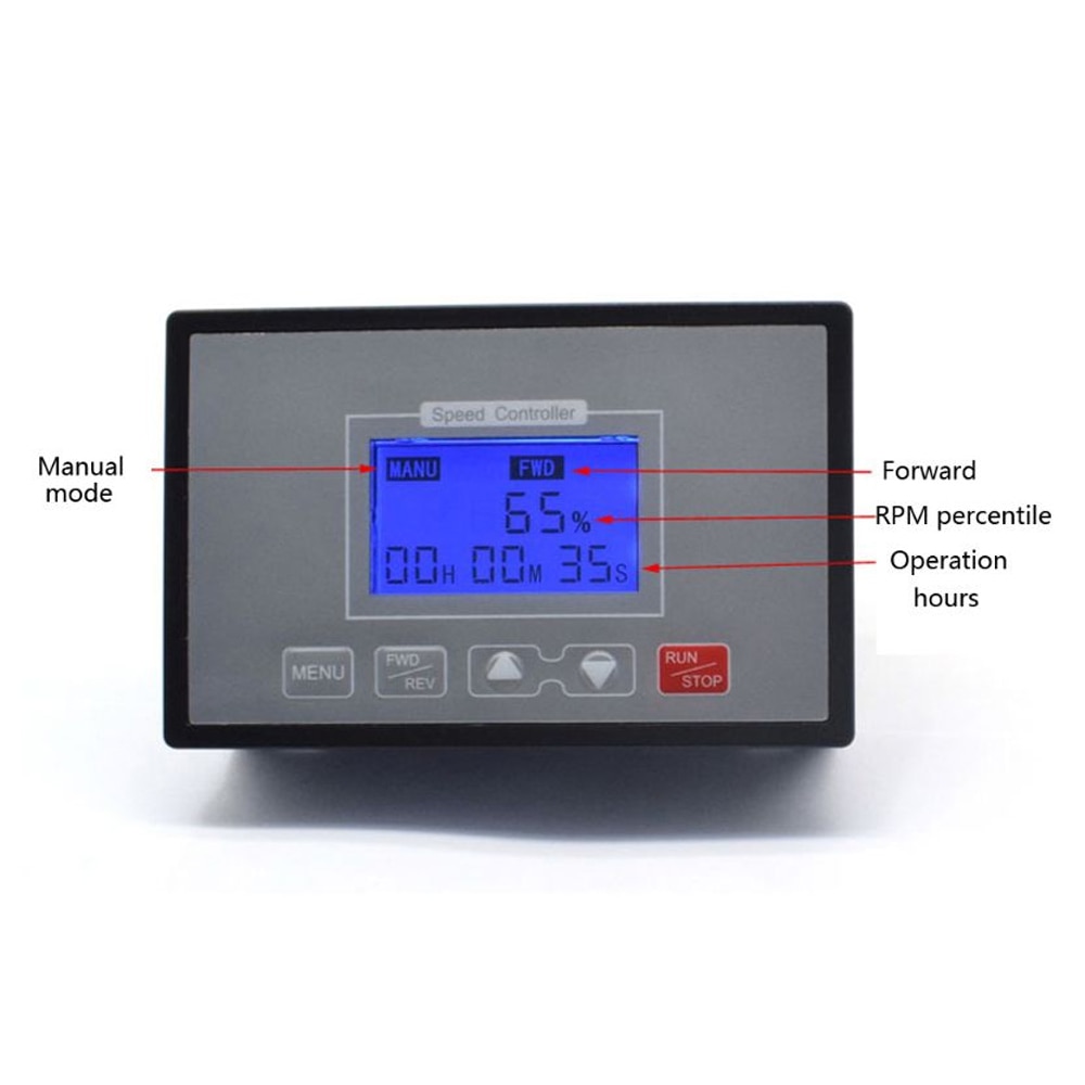 LCD Smart Digital Display 0~100% Adjustable 60A PWM DC Motor Speed Controller Timing Reversible Remote Control 10-55V