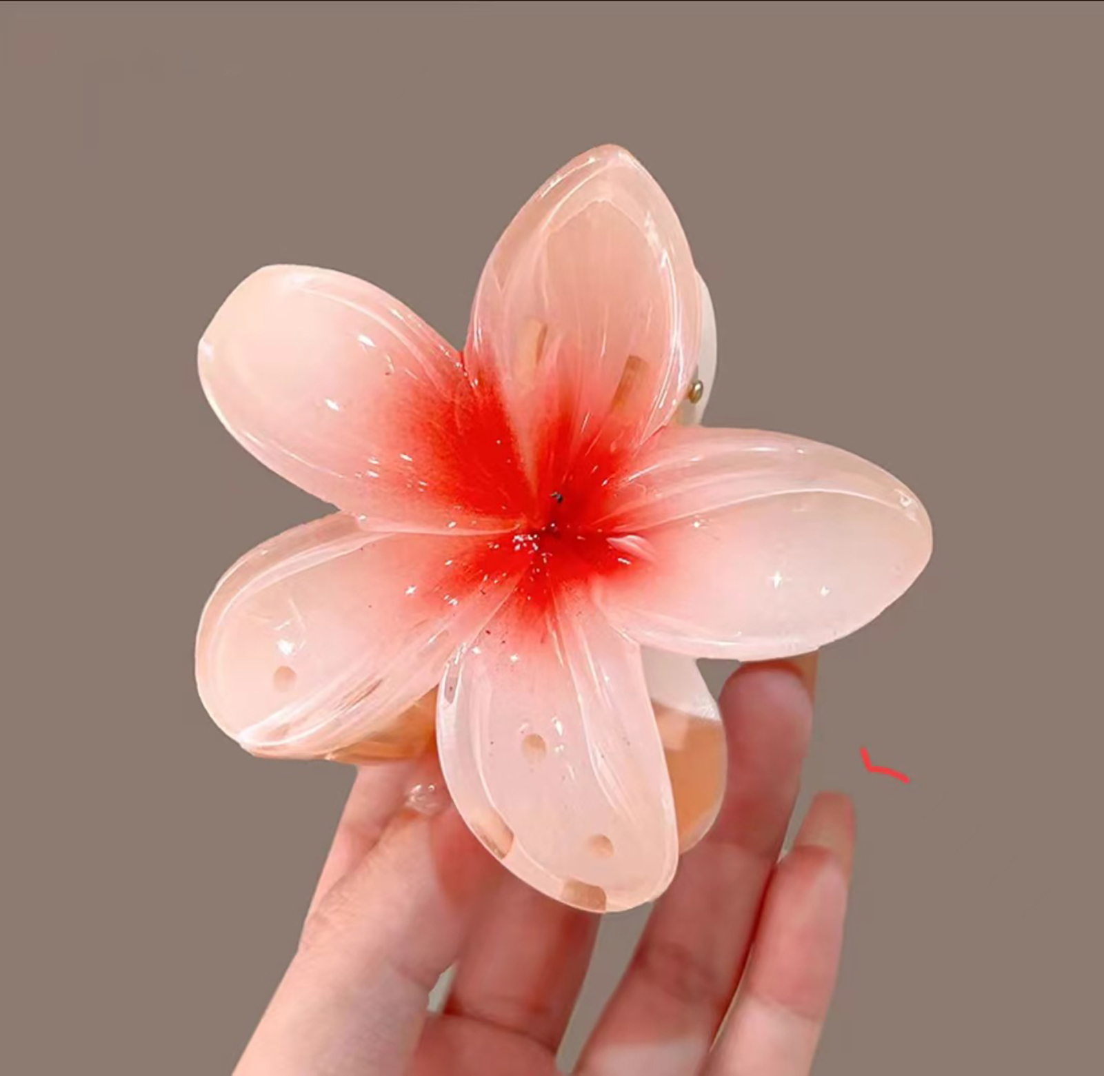 Gradient Flower Hair Clip Beach Hairpins Flower Claw Clips Hawaiian Style Headwear Summer Flower Hairpins Girls Hair Accessories: Black Zinc Plated