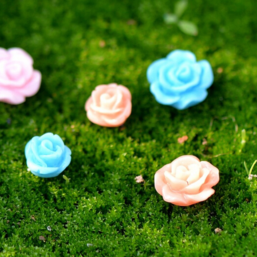 5 Pçs/lote Colorido Mini Simulação flores Do Jardim de Fadas Em Miniatura Terrário Acessórios 2 Tamanhos Aleatória Mini Decoração Do Jardim