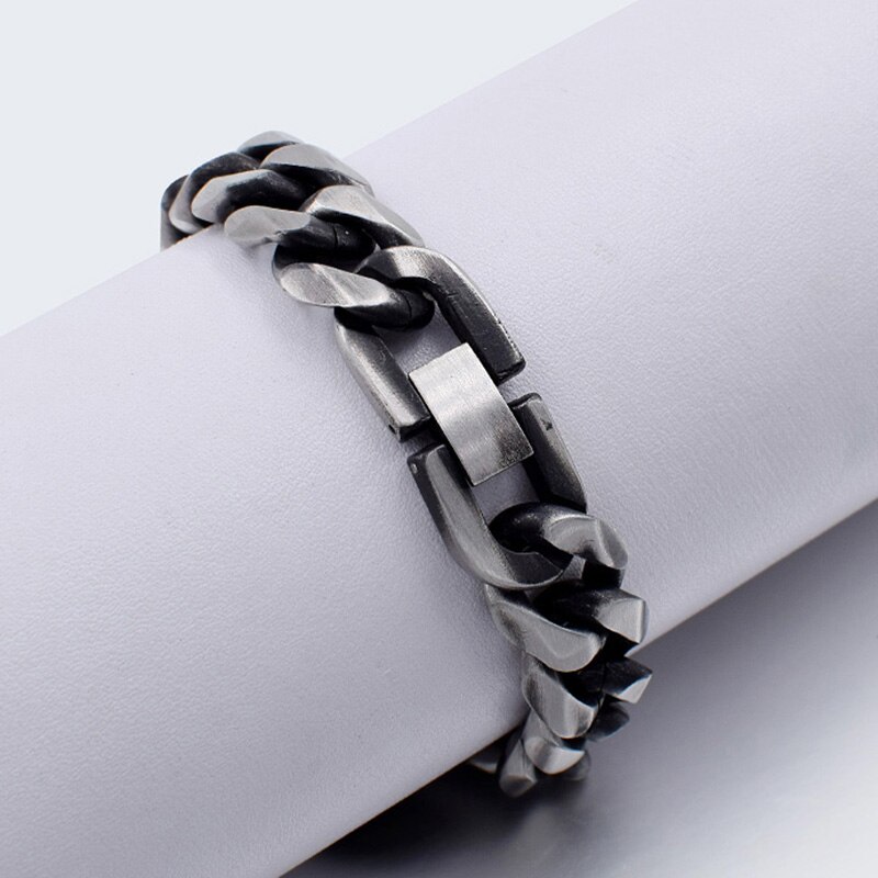 CHIMDOU 21 cm 13mm Coole Edelstahl Pop Punk Felsen Stil Runde Kette Verknüpfung Armbinde Männer schmuck AB713