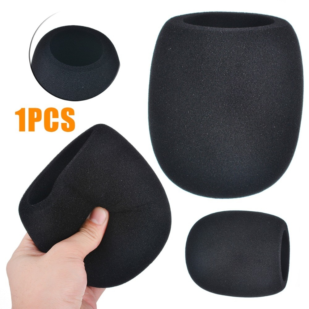 1Pc Black Microfoon Foam Spons Voorruit Mic Cover Voor Condensator Microfoons Voorruit Pop Filter Voorkomen Spuiten