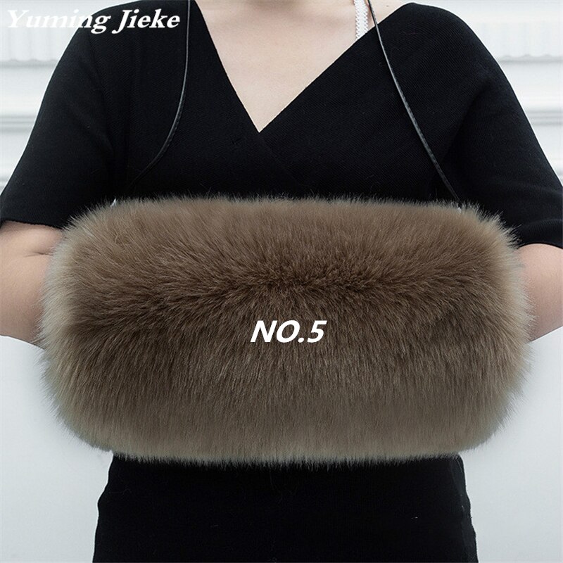 Vintage Thick Faux Fur Muff Winter Hand Warmer Wedding Cloak: Brown Green