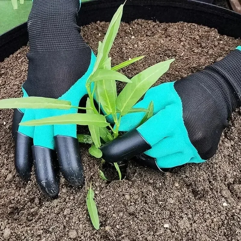 1 Paar Schutzhandschuhe zum Graben und Stechen von Gartenhandschuhen mit Krallen, geeignet zum Gartenarbeiten, Gemüsepflanzen, Blüten