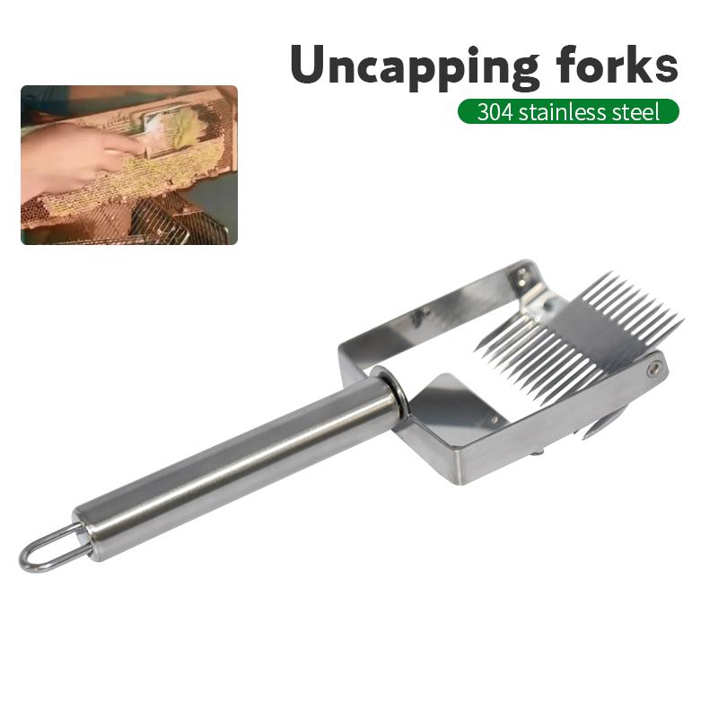 Multifunctional Stainless Steel Double Needle Beekeeping Tools Suitable for Uncapping Forks Honey Honeycomb Scraper