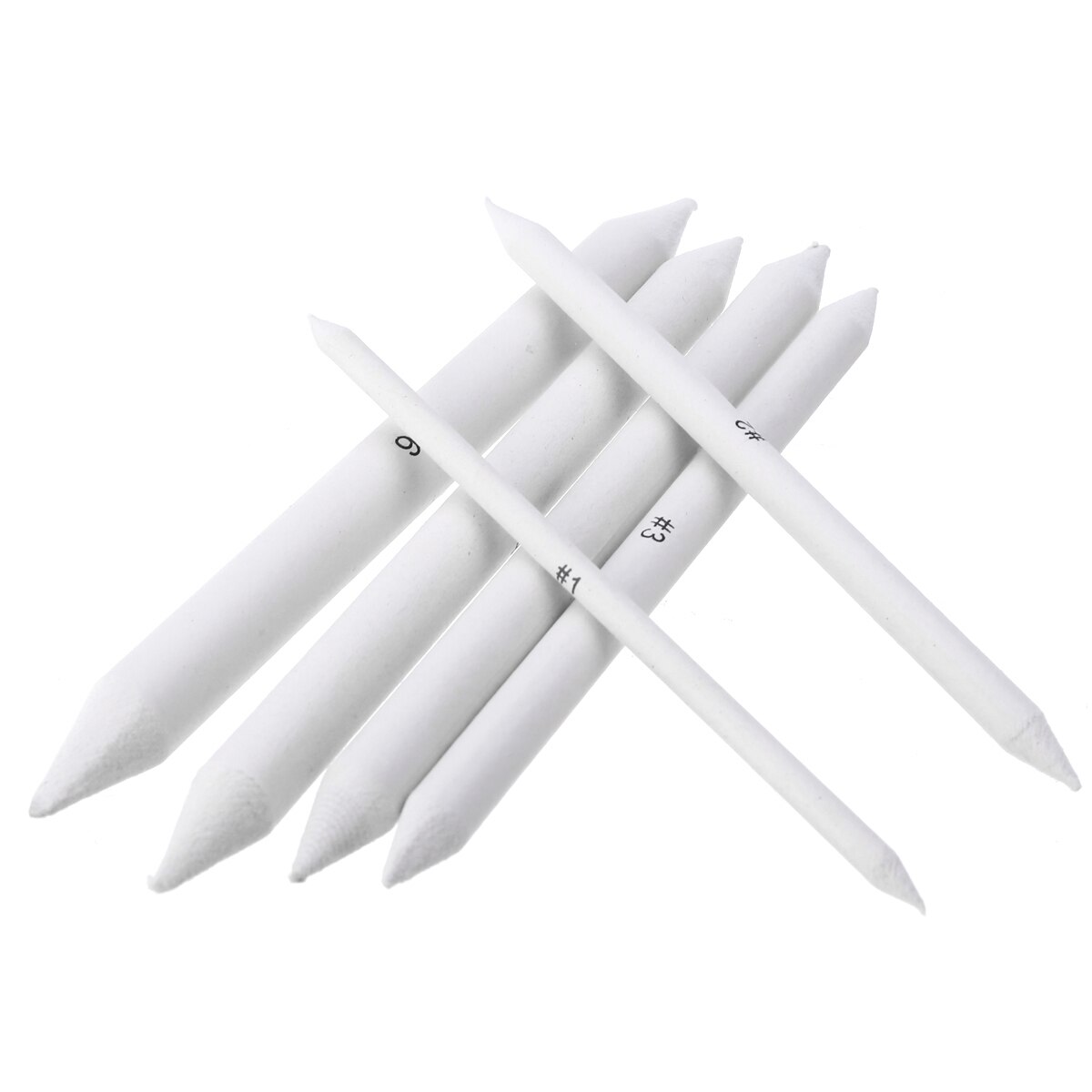 6pcs Blending Sketch Smudge Pen Tortillon Sketch Art White Drawing Pen Tool Rice Paper Art Supplies for Student Painting Station