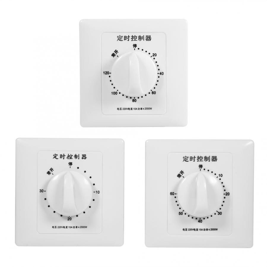 AC 220V 30/60/120 Minutes Temporizador Controller Countdown Mechanical Timer Swtich High Power Temporizador Digital