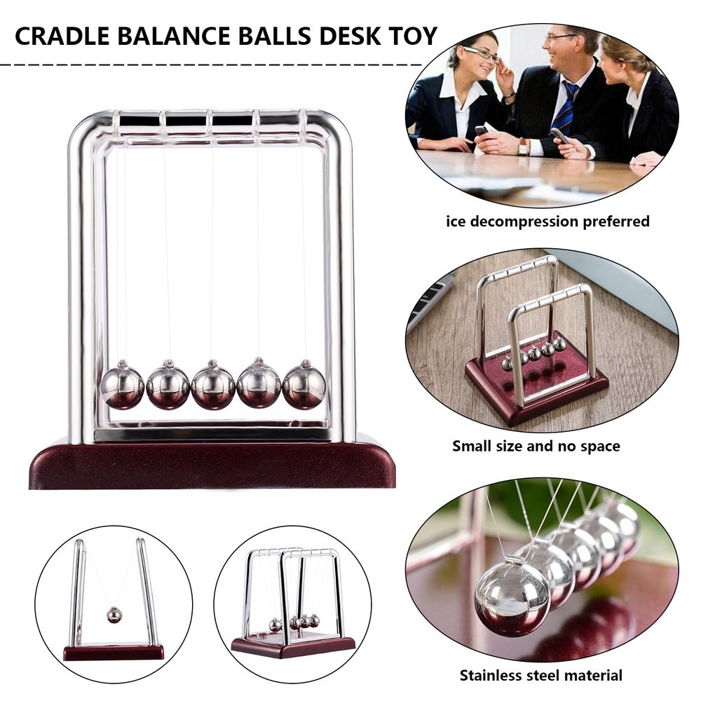 Newton Teaching Science Desk toys Cradle Steel Balance Ball Physic School Educational Supplies Cradle Balance Balls Desk Toy