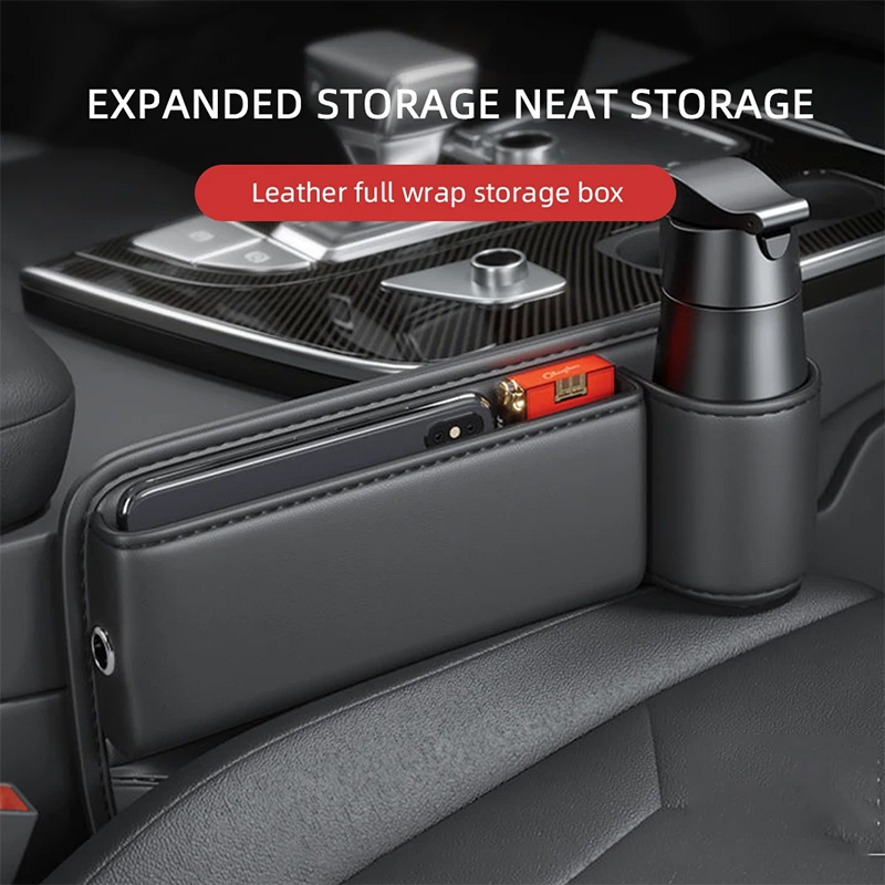 Leather Car Seat Sewn Gap Crevice Slot Storage Box Cup Holder For Alfa Romeo 4C 159 Spider Giulia Giulietta 156 Mito 147 8C Stel