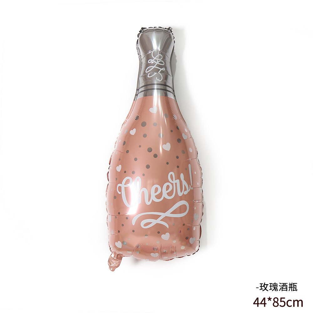 Rose Gold birthday party decorations Disposable Tableware Set Paper Plate Cup Wedding Bachelorette Party Decoration Baby Shower: rose gold bottle