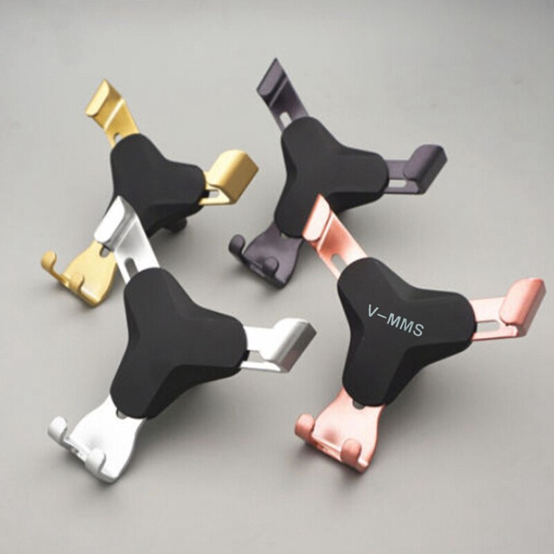 Biluttag triangel telefonfäste aluminium bil luftventil gravity mount hållare för mobiltelefon surfplatta