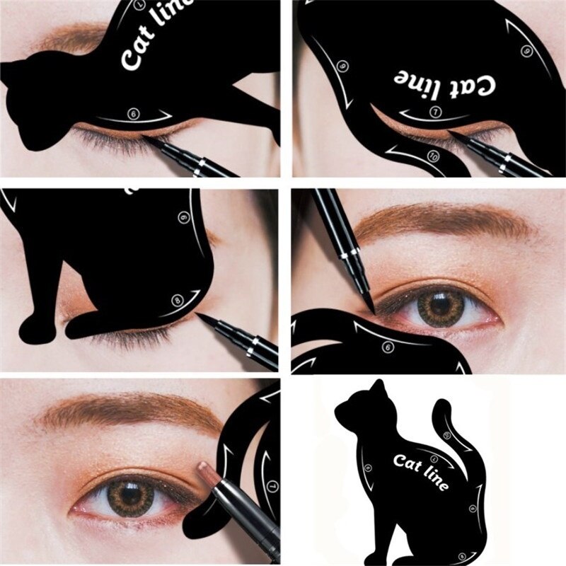 Carte de maquillage pour les yeux de chat, modèle multifonctionnel pour application d&#39;ombre à paupières, outil de maquillage, 1 pièce
