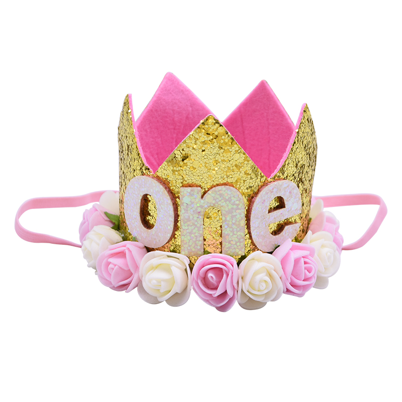 Gelukkig Eerste Verjaardagsfeestje Hoeden Decor Cap Een Verjaardag Hoed Prinses Kroon 1st 2nd 3rd Jaar Oude Nummer Baby Kids haar Accessoire: B01