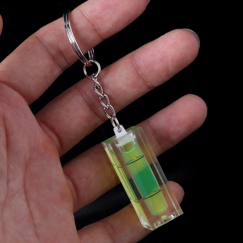 Mini Square Spirit Level Key Ring Key Chain Tool Gadget Fr Photo Wall Hanging TV