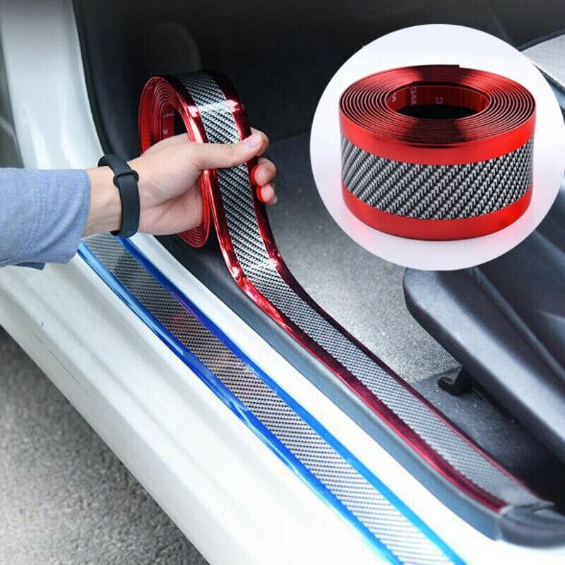 Auto Stickers Anti Scratch Deurbeschermer Rubber Strip Koolstofvezel Auto Drempelbescherming Bumper Film Sticker Auto Styling: Default Title