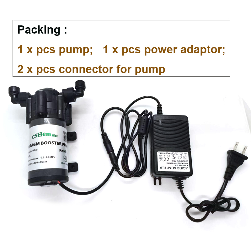 75 gpd  ro 24v tyst vattenboosterpump omvänd osmos vattensystem tryckökningspump: Svart