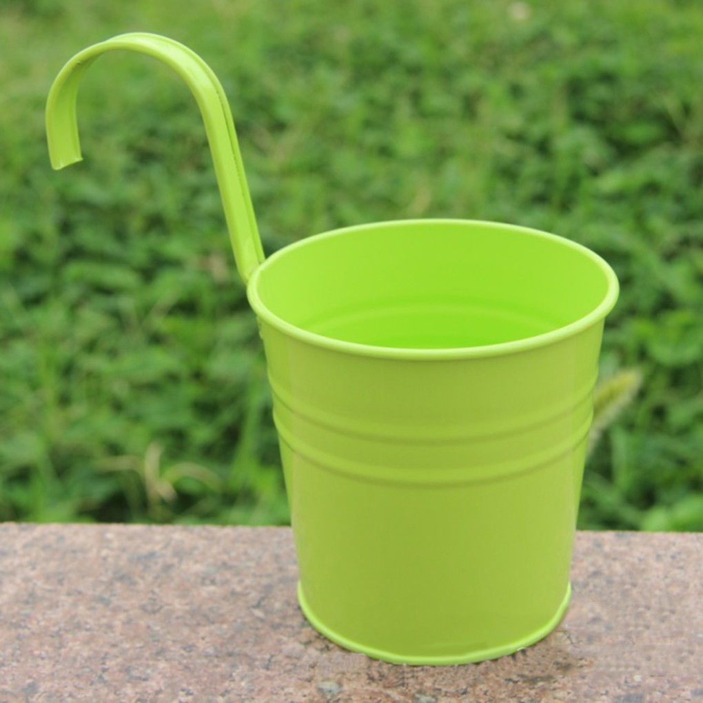 Seau multicolore porte-fleurs en métal Succulent suspendu pot de fleurs panier plante jardinière balcon décors