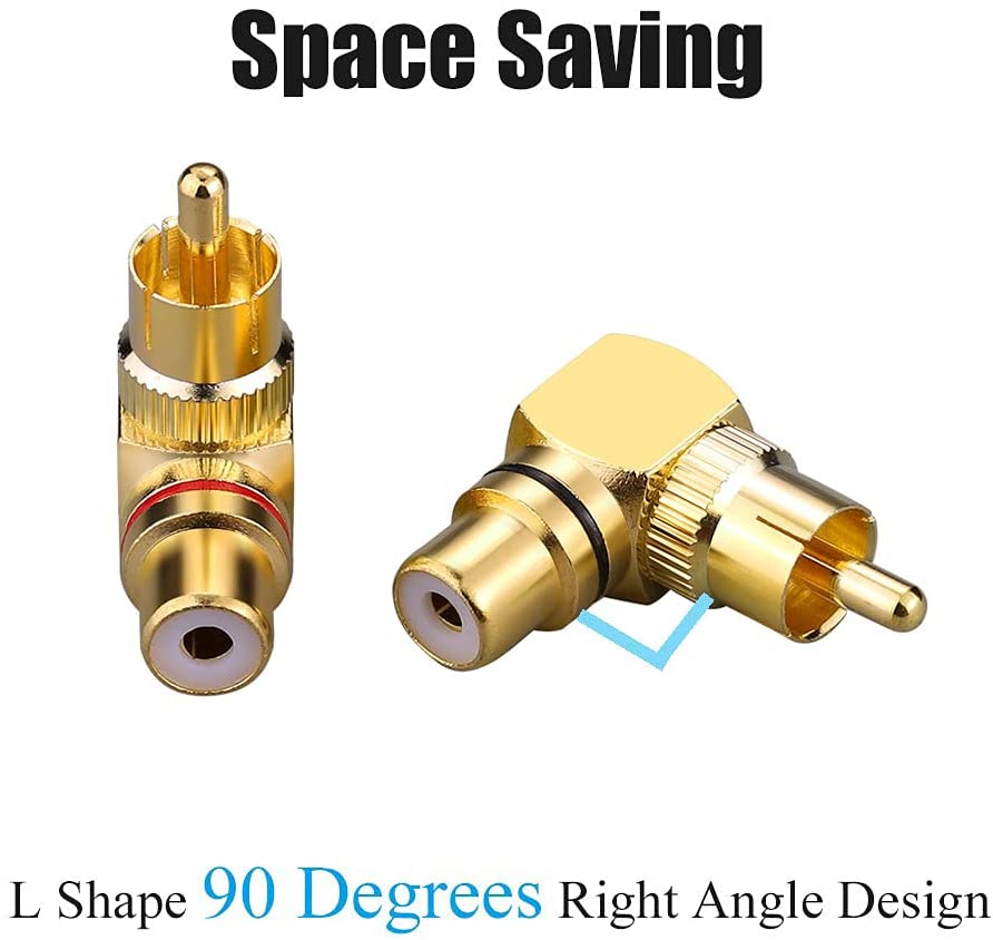 Gold Plated AV Audio Splitter Plug RCA Adapter 1 Male to 2 Female F connector