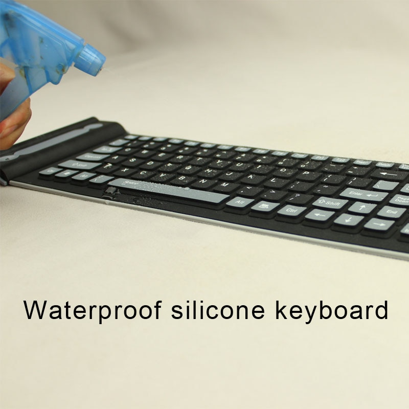 Portable USB Silicone Keyboard For Laptop PC Flexible Waterproof Foldable Keyboard Wireless Soft Keys Mini Cover Notebook