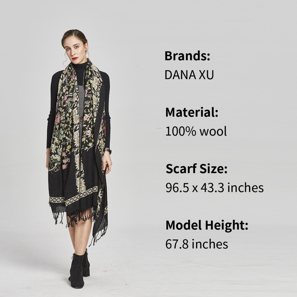 DANA XU Bufanda Mujer Wool Poncho Head Scarves Women Lady Carf And Warm Shawl Stoles Bandana Scarf Hijab Luxury Brand
