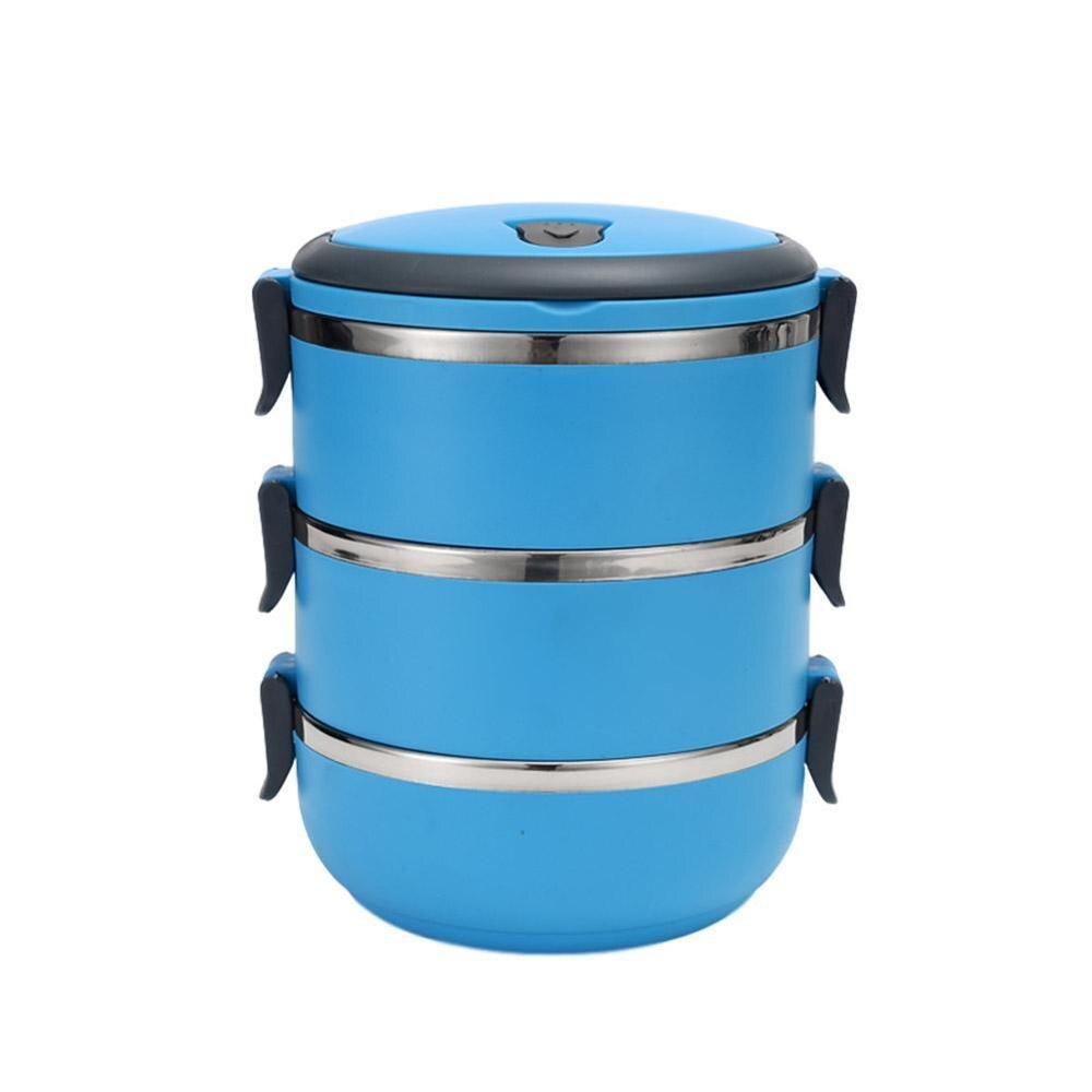 Insulated Lunch Box Steel Double Layer Picnic Case School Almuerzo Bento Box De Kids Office Caja Food Adults Cont U4K2: G