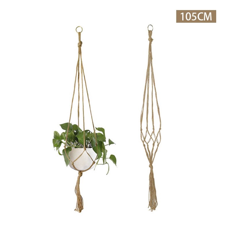 100% hand-lifting basket flower pot plant hanger indoor wall hanging plantation rack basket home decore: 105cm