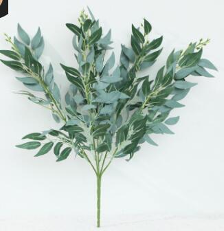 Konstgjord blomma konstgjord växt heminredning gäng pil pil vide konstgjorda blommor falska löv grön krukväxt: Armégrön