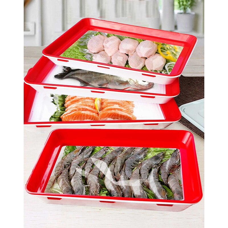 Newly Square Vacuum Seal Food Preservation Tray Stackable and Reusable Food Preservation Container with Plastic Lid XSD8