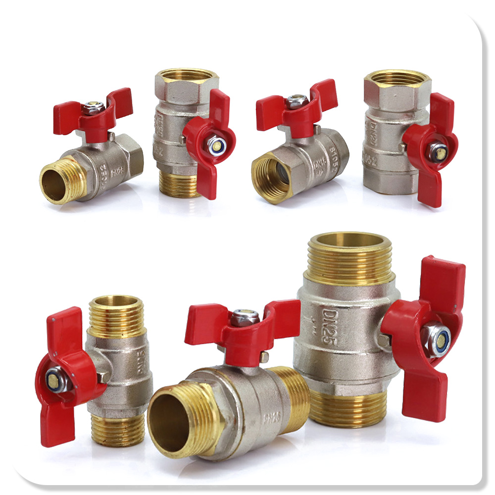 1/2" 3/4" 1" Brass Copper Ball Valve Fitting Replacement Coupling Adapter Connector Extender Garden Watering Durable Accessories