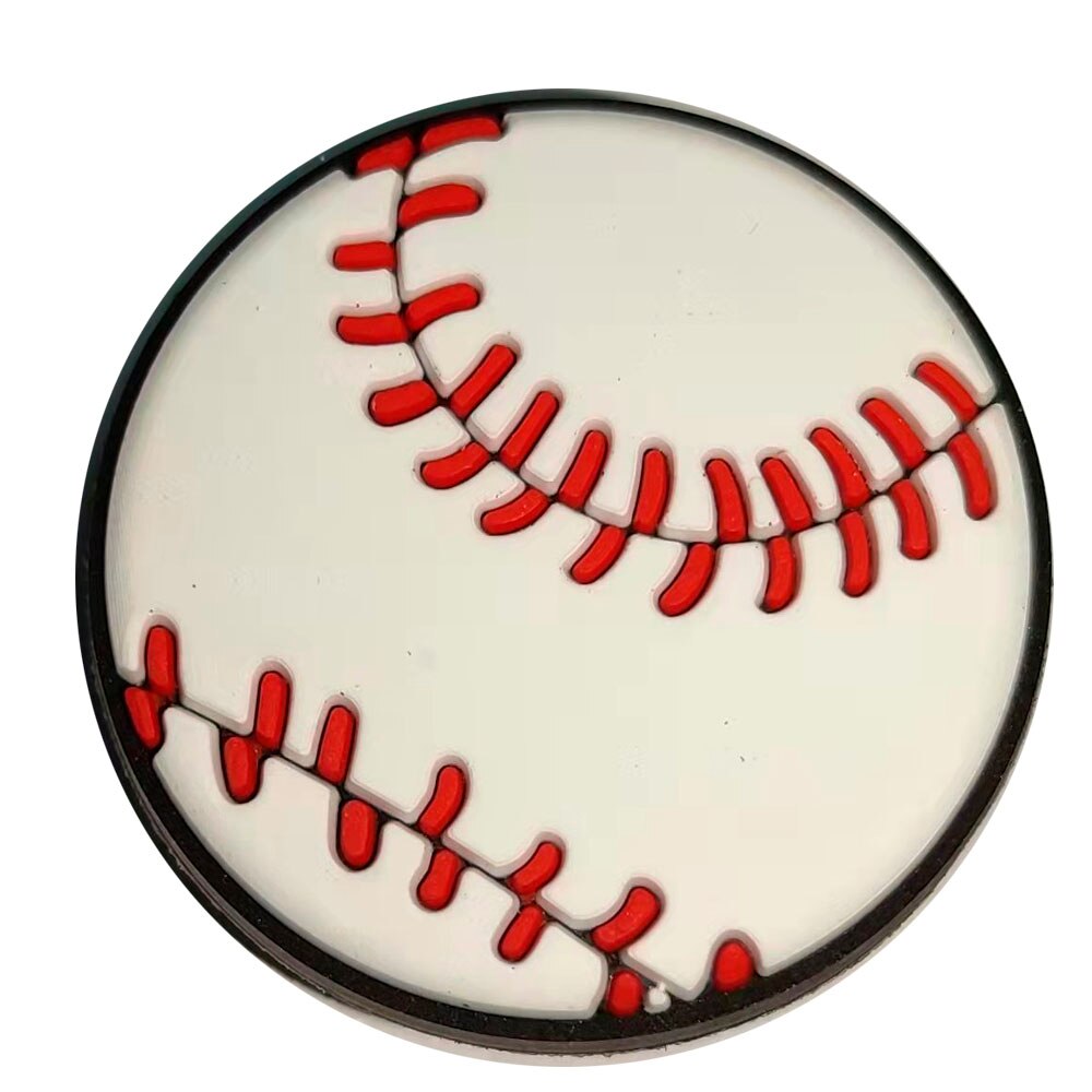 Dijes de PVC con dibujos animados para zapatos, guantes de boxeo y béisbol, casco de fútbol, UFO, ruedas de llama, tenis de tierra, pelota de Rugby, abalorios de cocodrilo, 1 unidad: Castaño