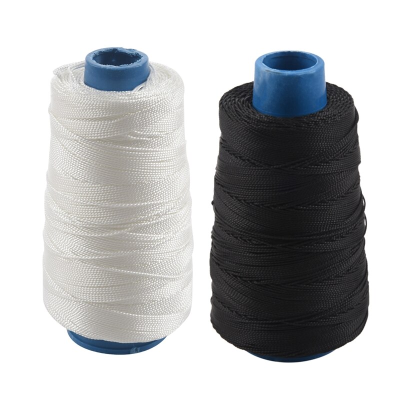 2 stk 400m 80 lbs nylon snoet buestreng tråd fiskesnor sysnor kite line, hvid og sort
