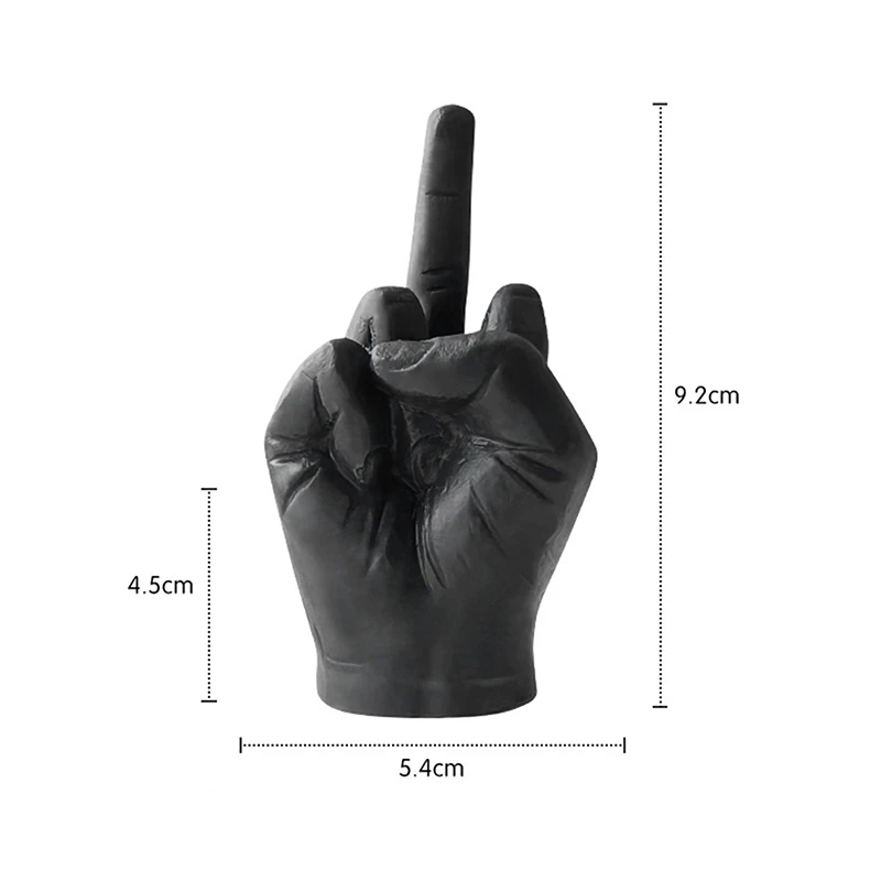 Universelle kreative Kerzen, mittelfingerförmige Geste, duftende Kerzen, langlebig, lustig, schrullige , Heimdekoration, Ornamente: Schwarz