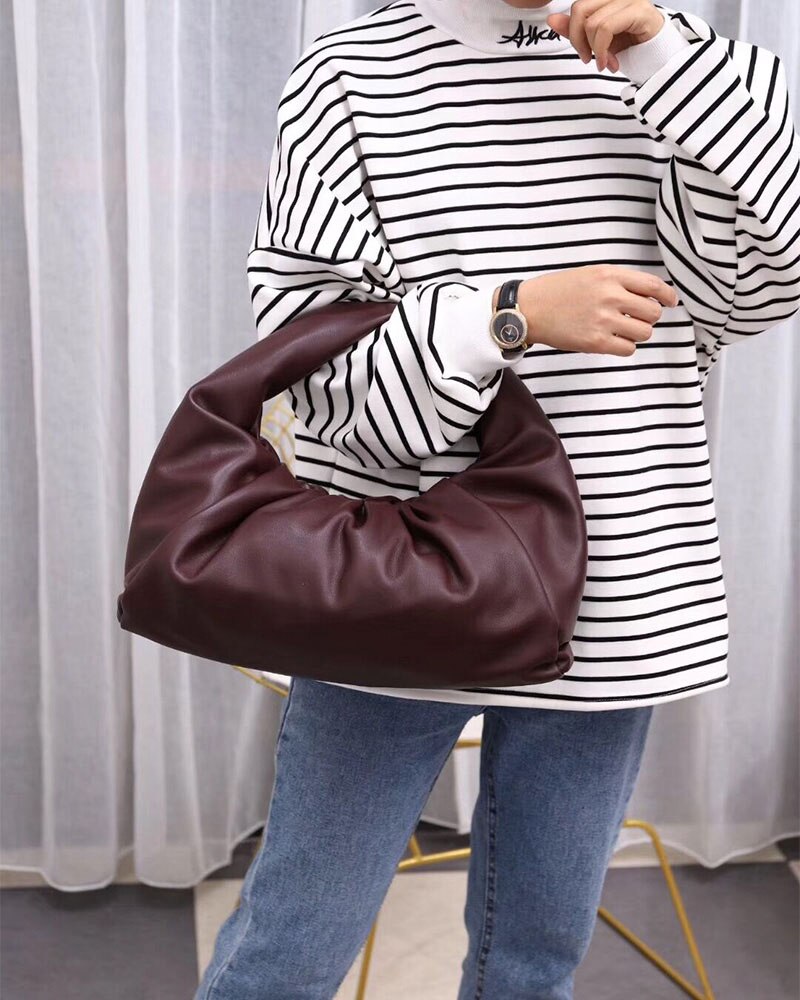 40Cm De Schouder Pouch Dames Handtassen En Portemonnees Soft Pu Lederen Handtas Voor Vrouwen Tas: Bourgondië
