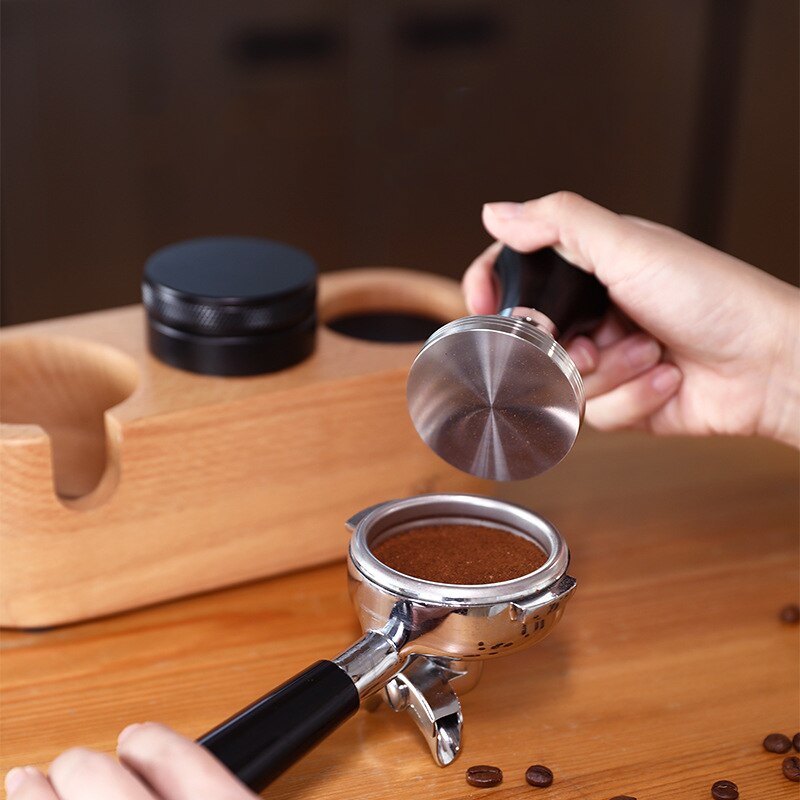 Manuaalinen puu kahvi kotikahvi tarvikkeet peukalointiteline matto barista kahvi espresso peukalointi latte art kynä tamperiteline