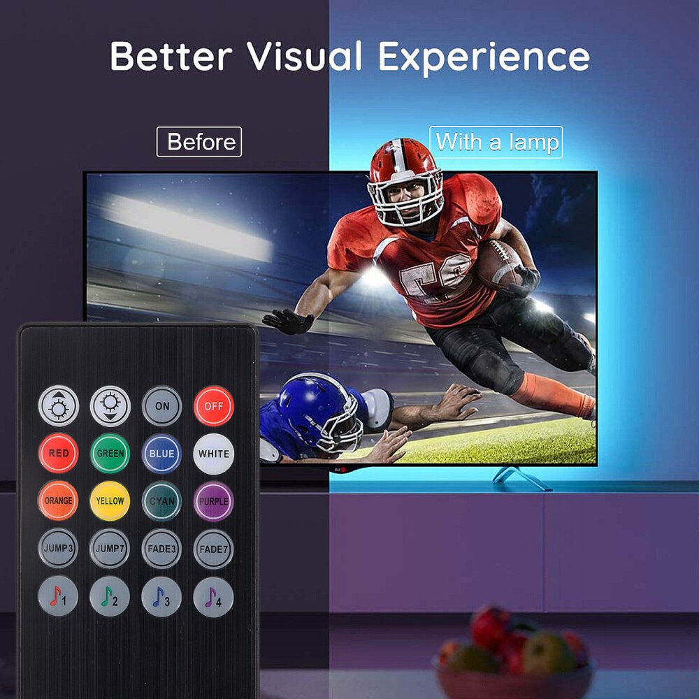 1 zestaw praktyczny przydatny kreatywny trwały telewizor tylne światło bezprzewodowy pasek światła APP lampka ze zdalnym sterowaniem