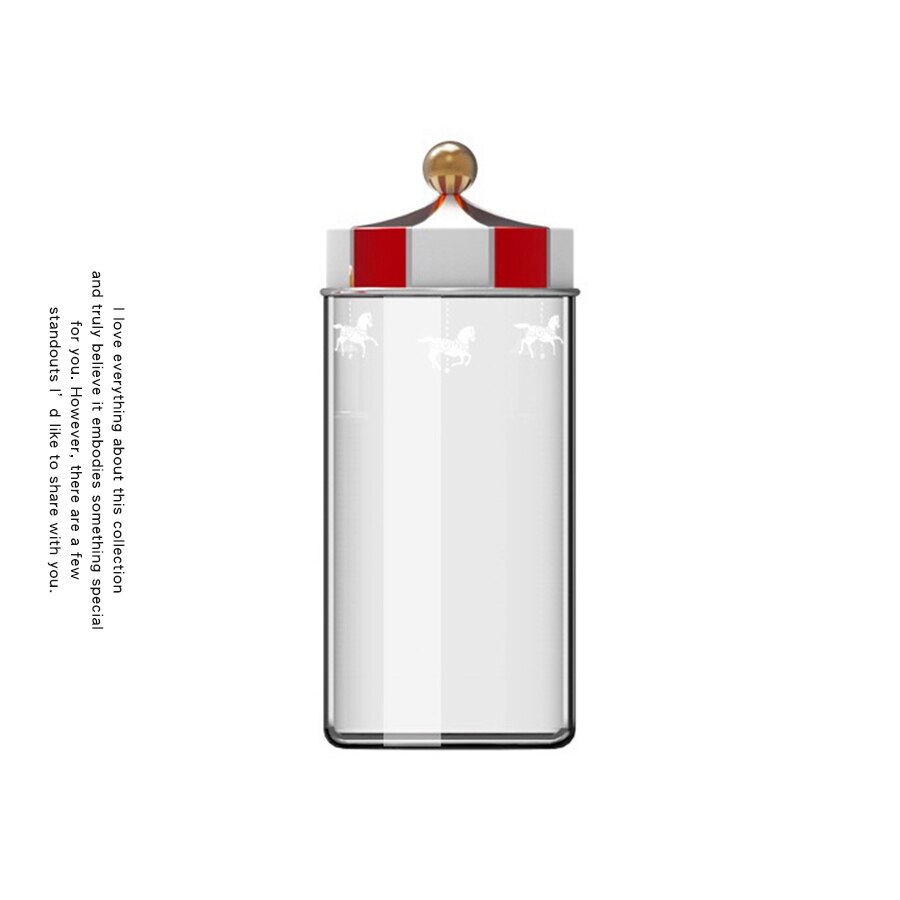Nordisk italien vintage cirkus stil trup farve karrusel glas forseglet krukke opbevaring slik æske sukker lagertank