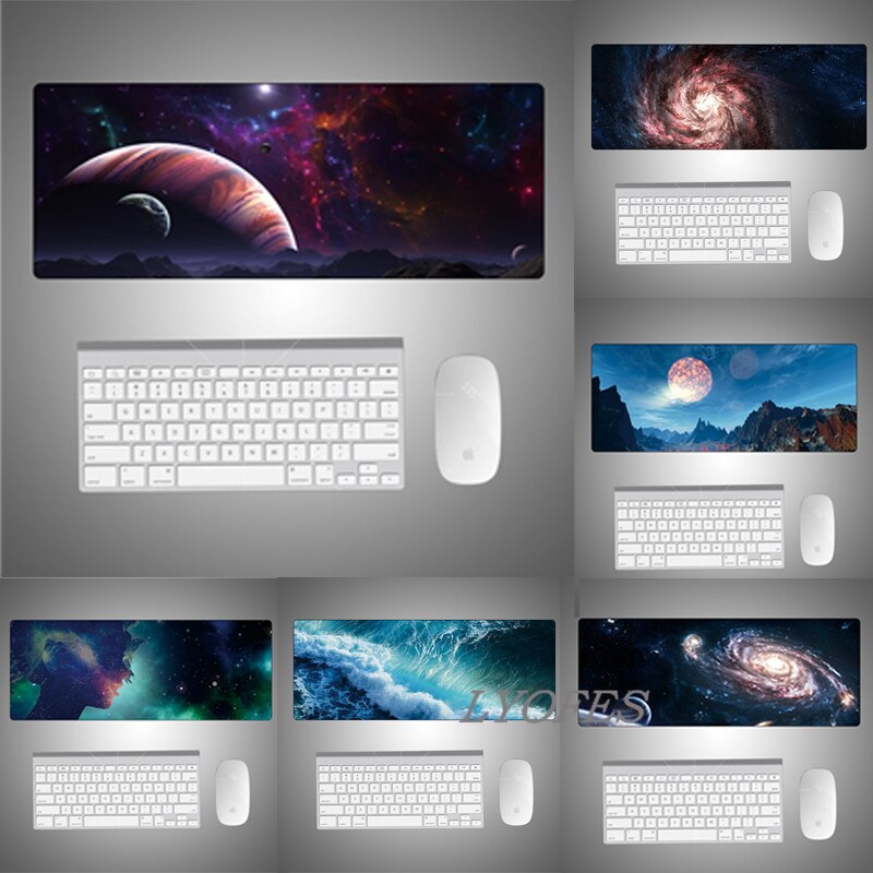 Gaming Desk Pads Cute Desk Mats Deskpad Starry Sky Kawaii Mouse Pad Large for Office Computer Keyboard Writing Desk Mat