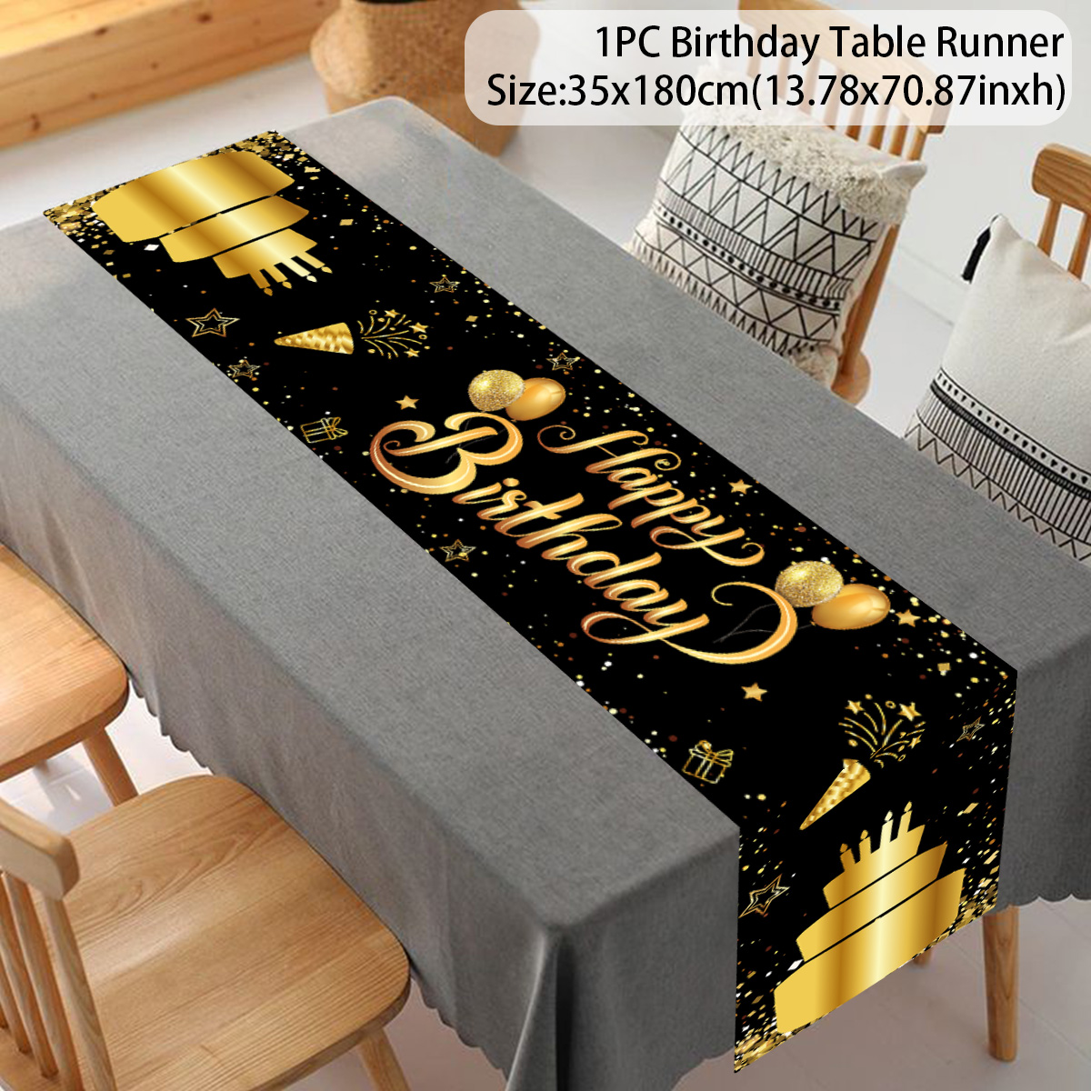 Schwarzgold glücklich Geburtstag Tischläufer 30. 40. 50. Geburtstag Party Dekoration Erwachsene Jubiläum Geburtstag Partyzubehör: Minze Grün