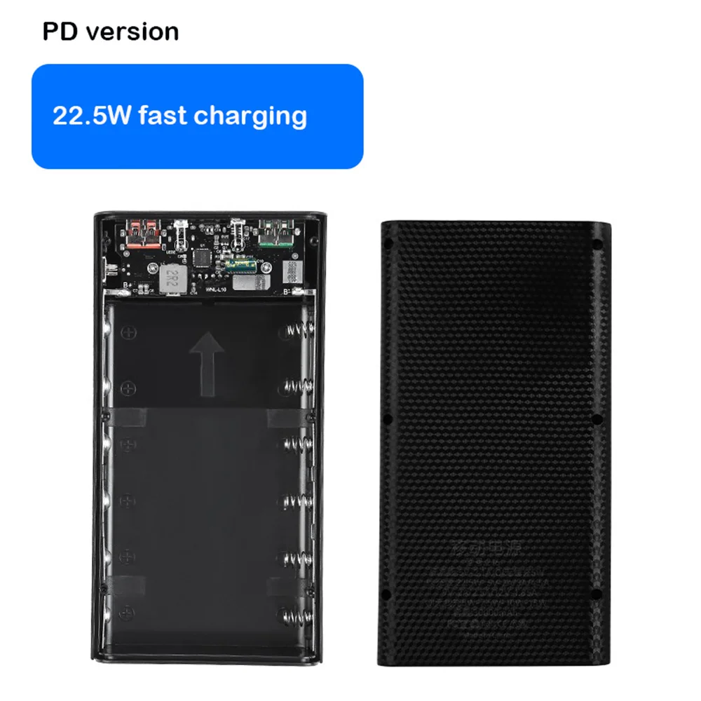 6*21700 Energie Bank fallen Unterstützung Schnell Schnelle Ladegerät Abnehmbare 21700 Batterie Halfter Ladung Kasten Ladung PD DIY Mit Taschenlampe: Blau