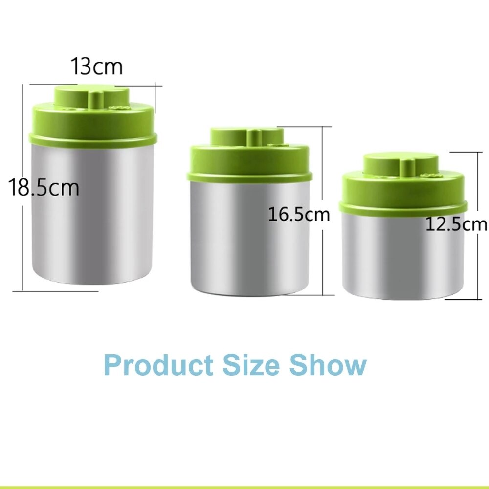 3 Stuk Vacuüm Container Roestvrijstalen Vacuüm Voedsel Tank Koffieboon Tank Keuken Fles Opslag Tank