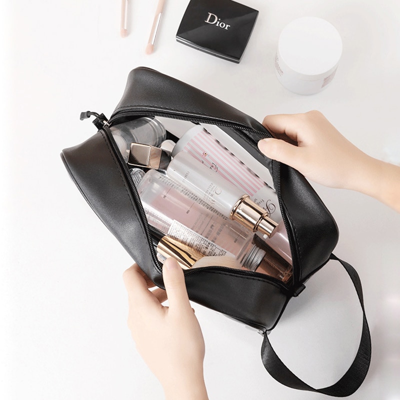 Stijlvolle brief toilettas pu make-up tas transparante reisorganizer toilettassen hoge capaciteit waterdichte dames cosmetische tassen