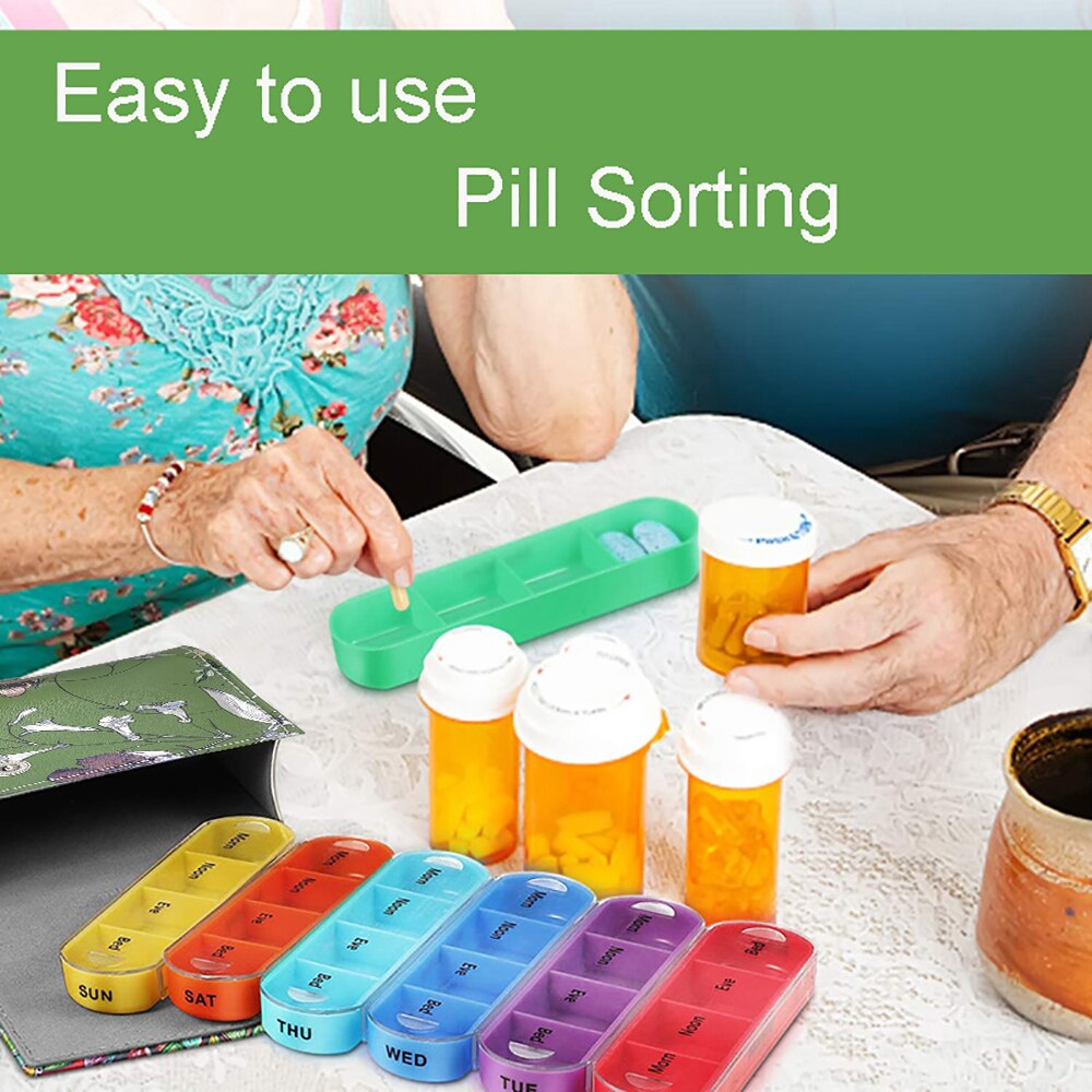 Medicin pilleæske ugentlig tabletopbevaring organisator beholder æske pilleetui pastillero 7 dages rejsevand