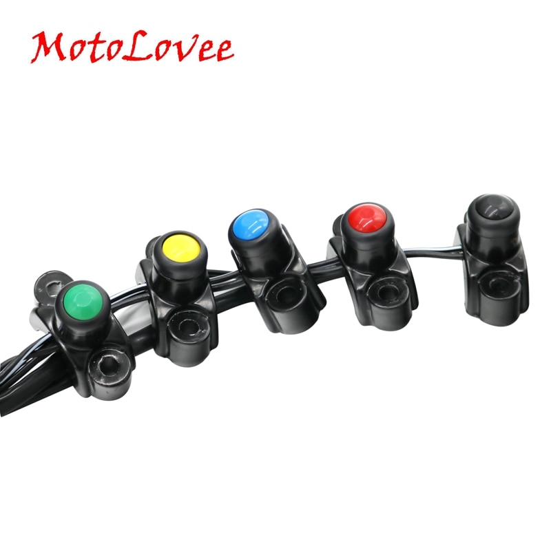 Motolovee universal motorcykel afbrydere aluminium styr mount forlygte power start kill fog light knap