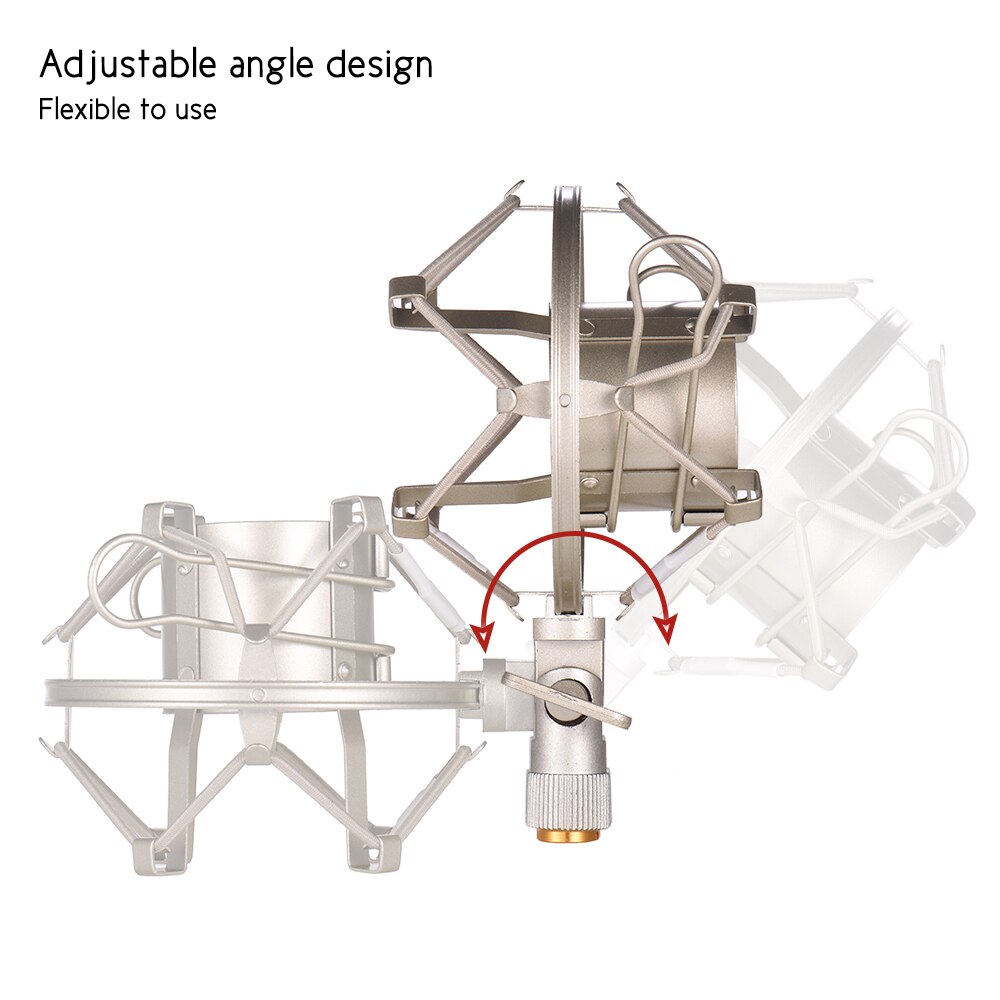 Metal Univerdal Condenser Microphone Mic Shock Mount Holder Bracket Anti-vibration for On-line Broadcasting Studio