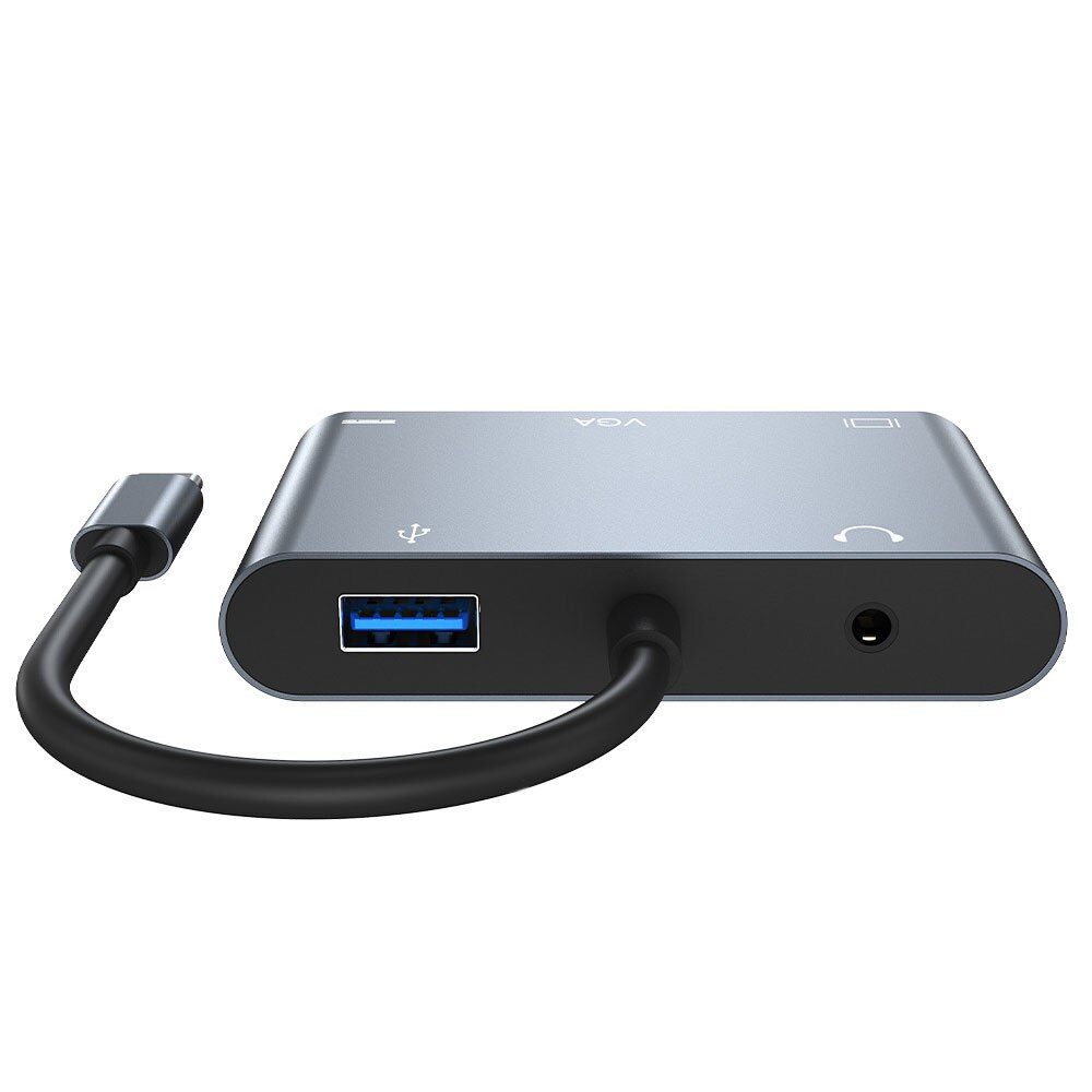 Conversor de vídeo externo fêmea 1080p hdcp para macbook nintendo conversor de vídeo tipo c para vga pd adaptador hub 4 em 1 multi porto