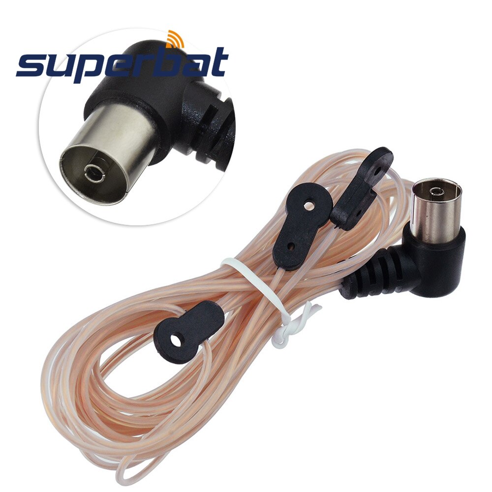 Superbat Indoor FM Dipole Antenna Copper Aerial-HD Radio Female Jack Pal Connector 75 Ohm for Stereo Receiver