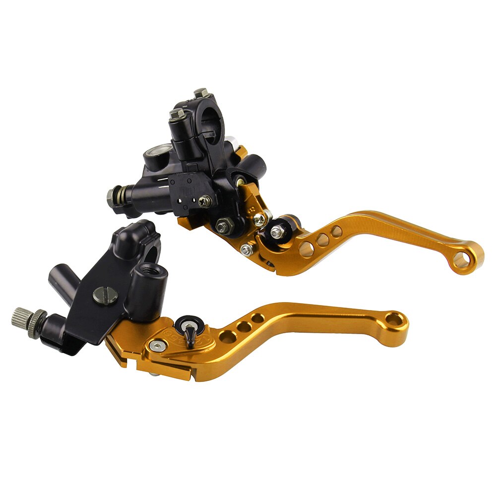 2pcs Motorcycle Hand Brakes Clutch Hand Brake Hydraulic Handbrakes Accessories for Motor Motorcycle Motorbike Scooter Universal: gold