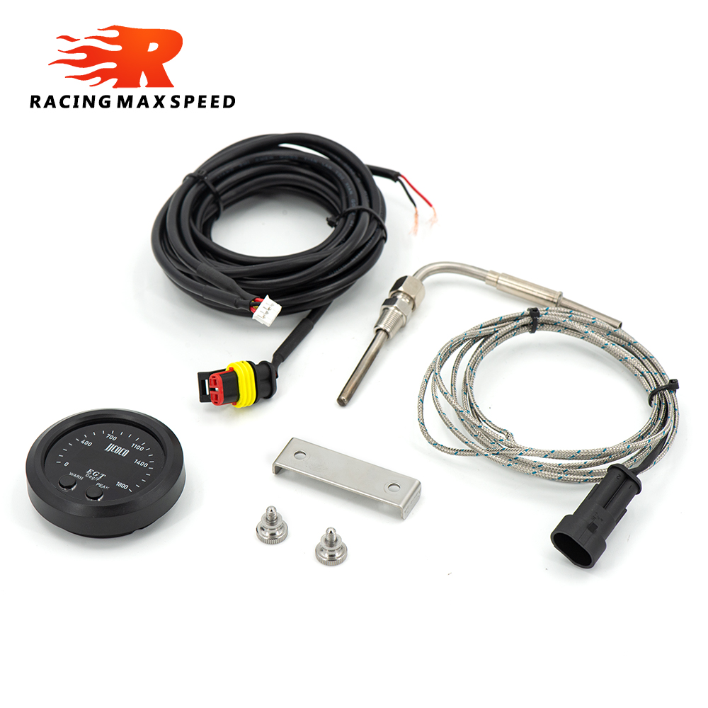 52MM S-Series Exhaust Temperature Gauge Ultra-Thin Round With Red Light LED Display 0-1800 F temperature gauge