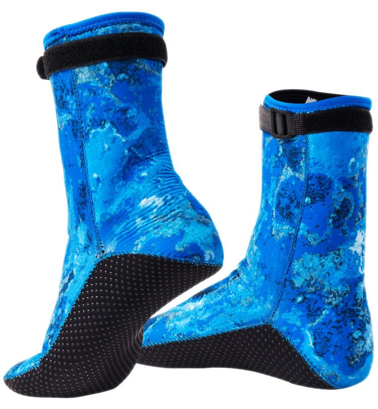 3mm Neopren Camouflage Tauchen Surfen Socken Warme Schwimmen Schuhe Verhindern Scratch Männer Frauen Kinder Strand Schnorcheln Stiefel: Blue camouflage / XL