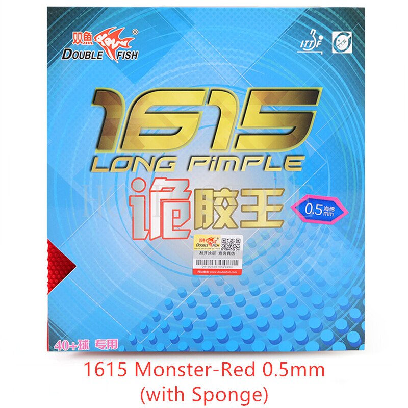 Double Fish – éponge de Ping-Pong professionnelle en caoutchouc, 1615 boutons longs, Double Fish: Mster Red 0.5mm