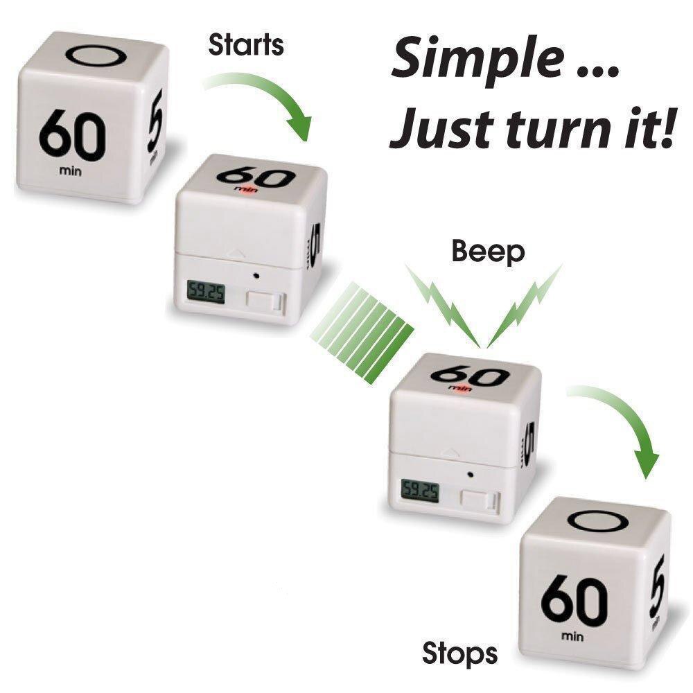 Reloj cubo de alarma de temporizador Digital 5, 15, 30, 60 minutos de gestión del tiempo temporizador de cocina blanco herramienta de gestión del tiempo